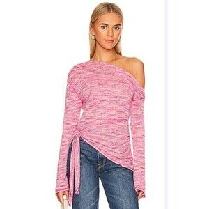 Free People Golden Hour One Shoulder Top in Strawberry Fields MEDIUM NWOT $78